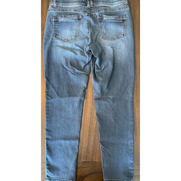 Democracy Ab Technology Jeans Womens 12 Blue Straight Leg Distressed Mid Rise - Picture 6 of 12